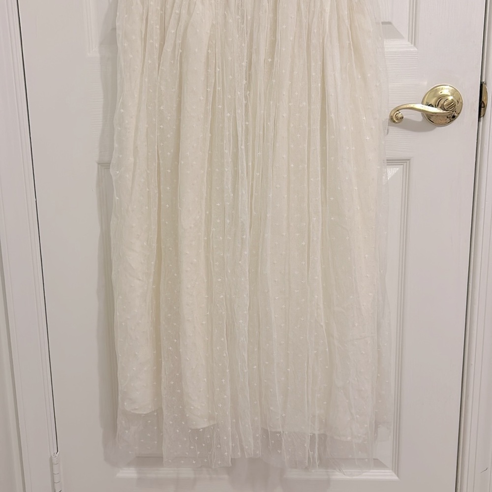 Ivy City Co White Floral Embroidered Lillian Tulle Midi Dress NWT Size Large - Picture 11 of 13